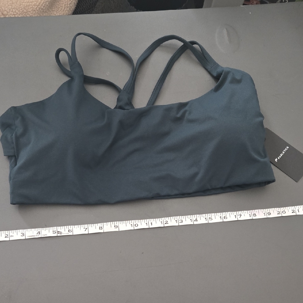 Fabletics, Dark Green, 3XL, Strappy Sports Bralette, New